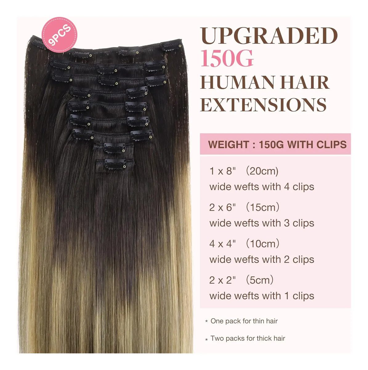 Extensiones De Cabello Humano Remy Marrón - Image 2
