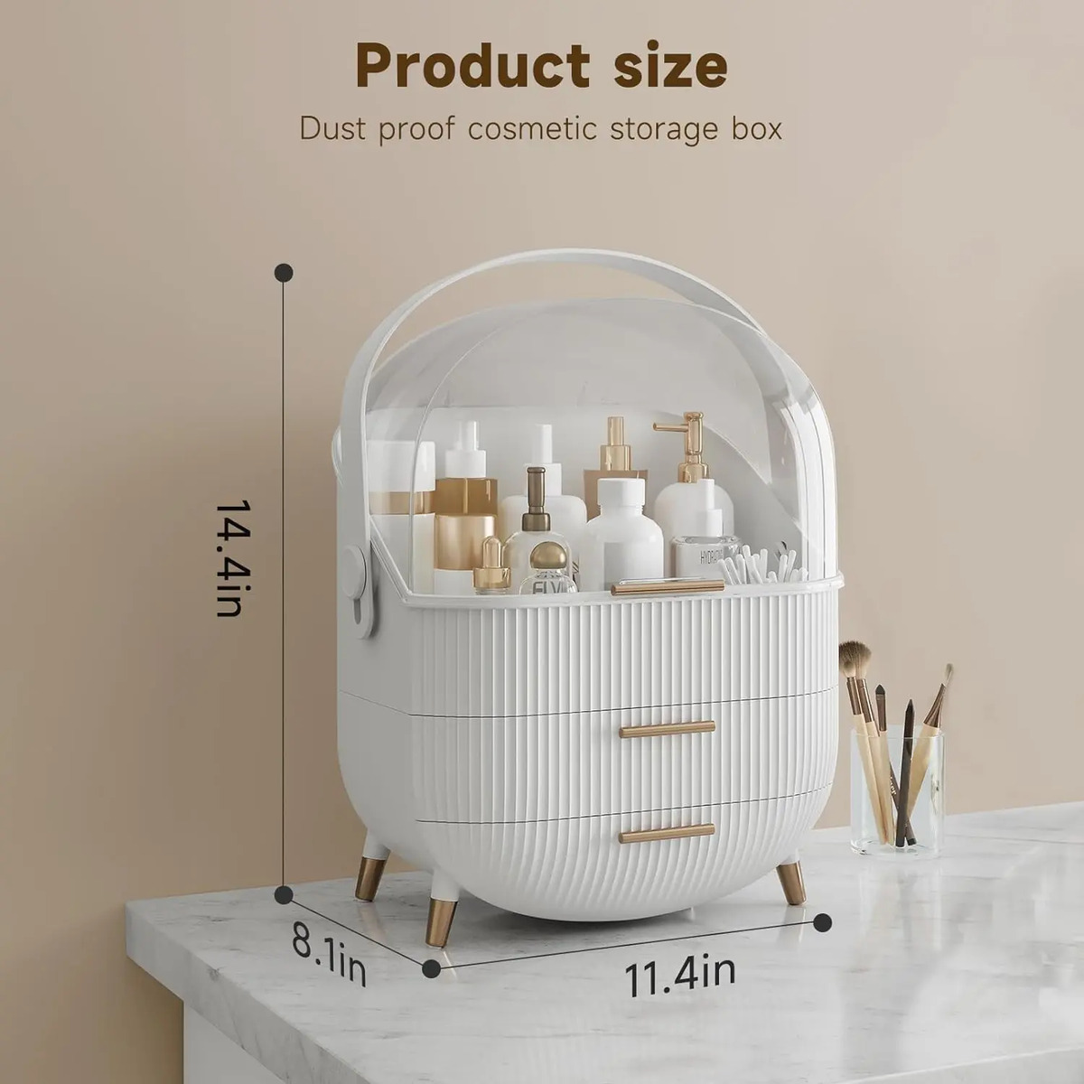 Organizador De Maquillaje Con Tapa Impermeable En Color Blan - Image 6