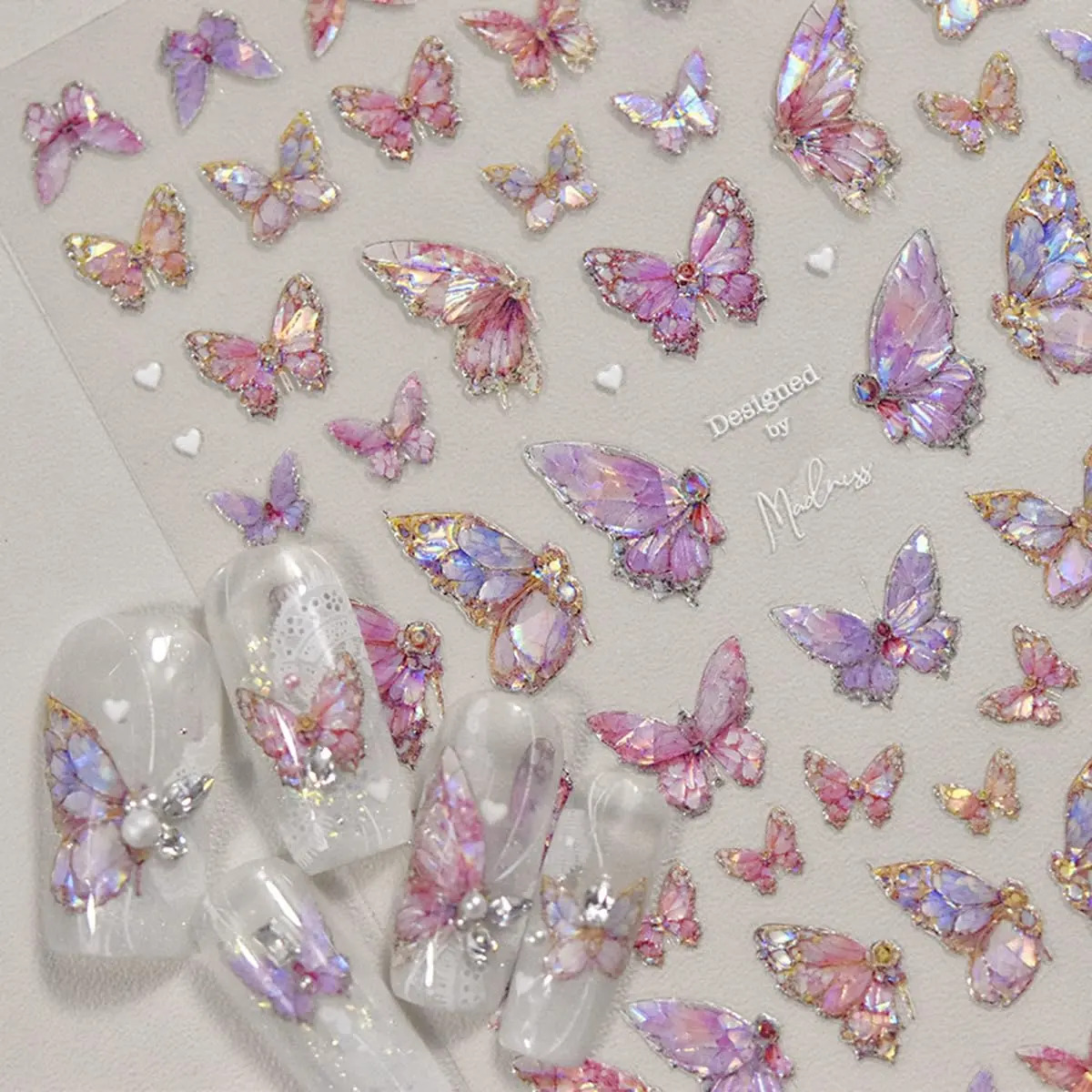 Pegatinas De Mariposas Rosadas De 5d Para Decorar Uñas Con D - Image 3