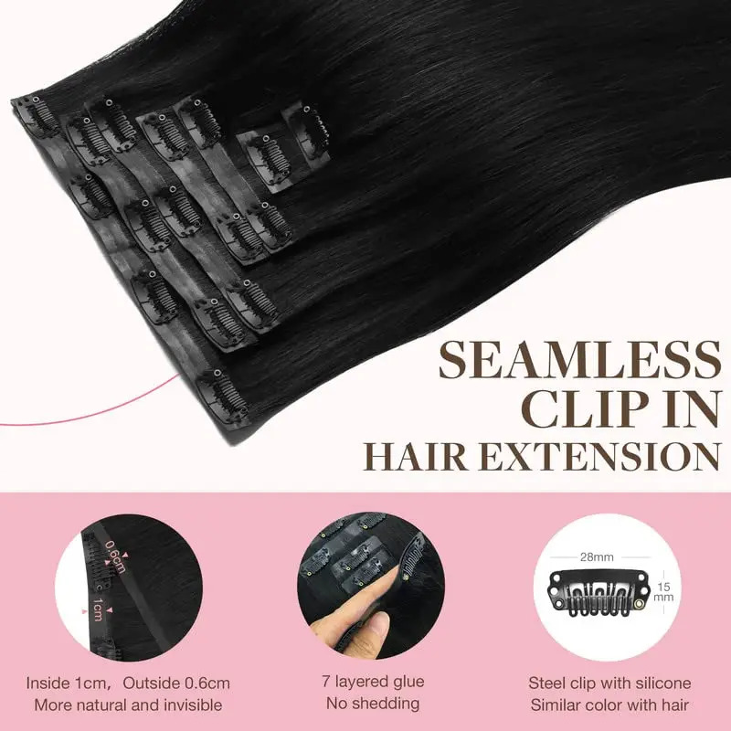 Extensiones Cabello Humano Remy 35 Cm Color Negro - Image 3