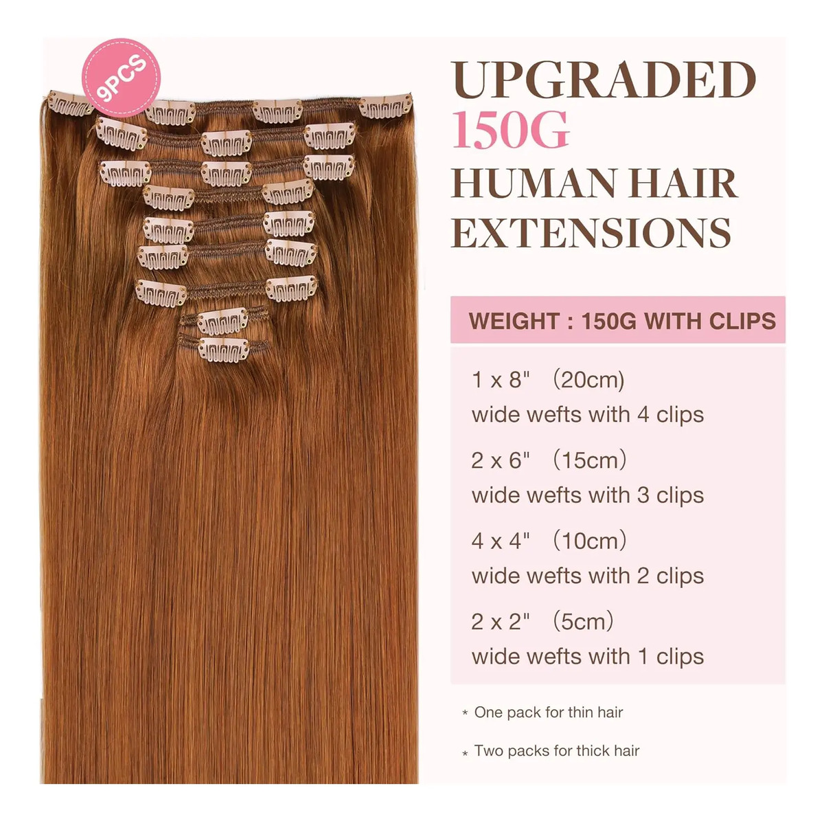 Extensiones Cabello Remy Natural 45cm 150g - Image 2
