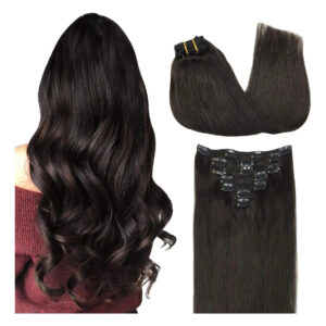 Cabello Humano Natural 40cm Marrón Marrón