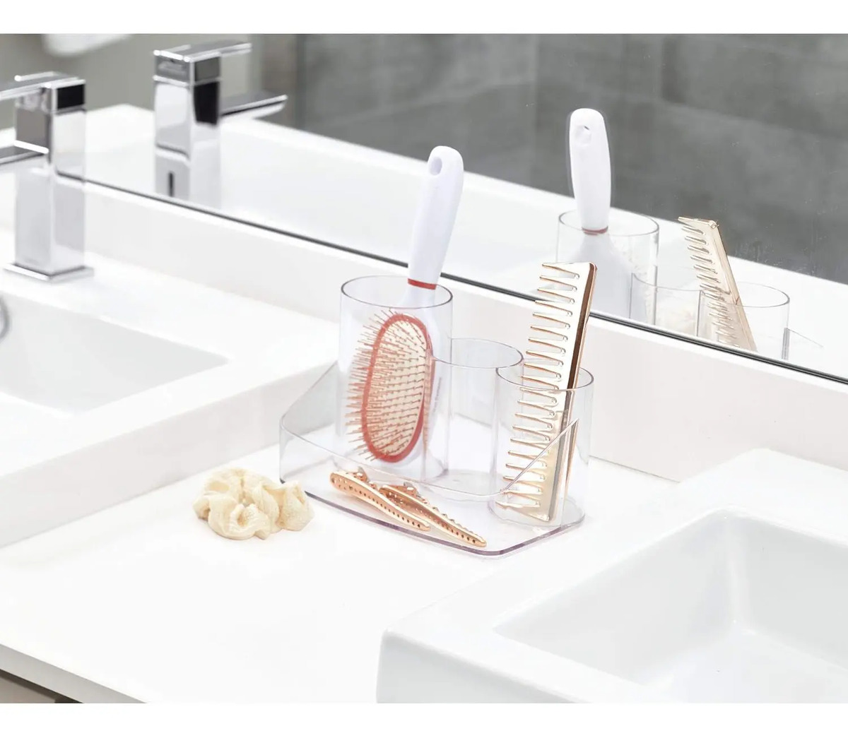 Interdesign Clarity Organizador Para El Cuidado Del Cabello Blanco - Image 2