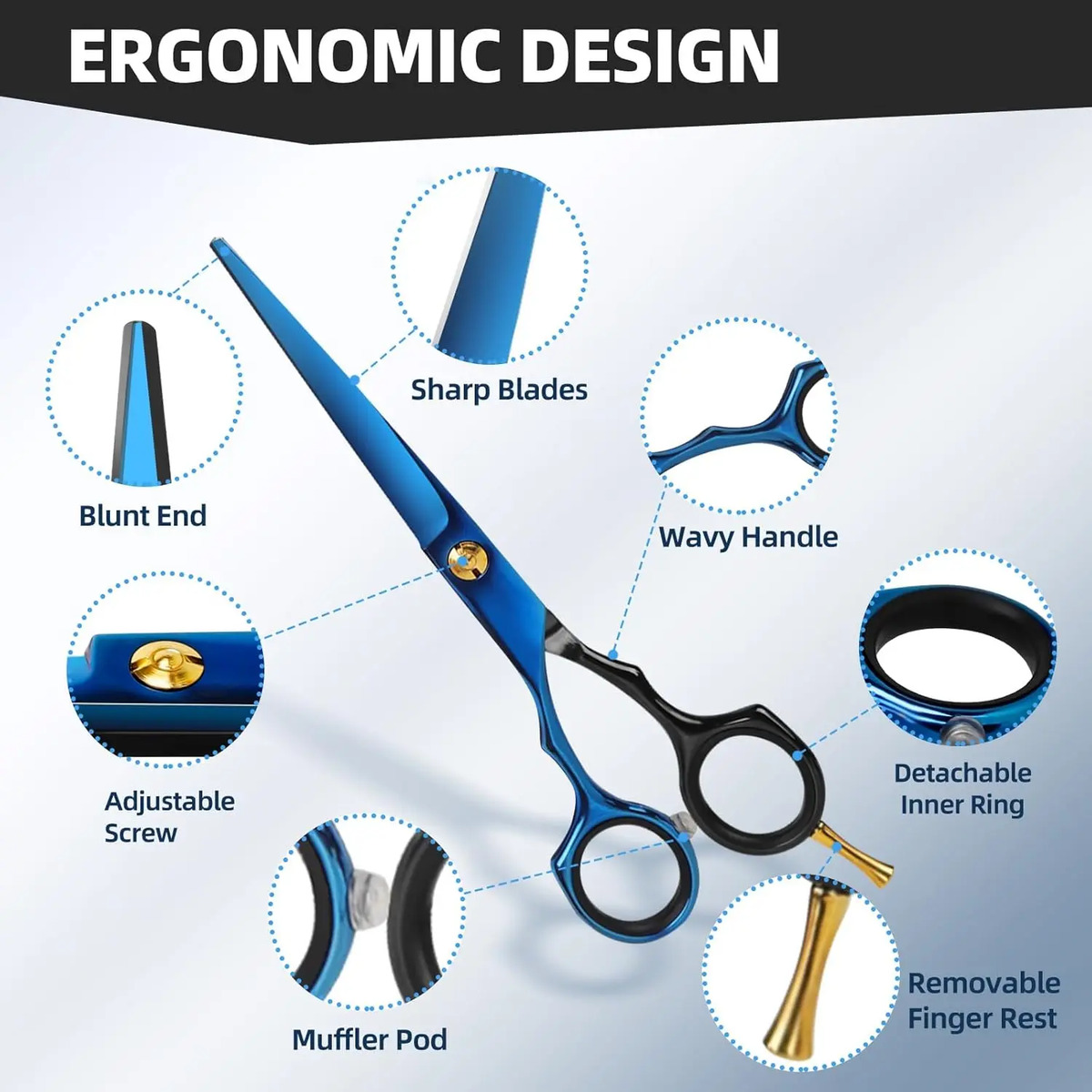 Tijeras De Corte Para Cabello Profesional De 9 Piezas Con Ti - Image 5