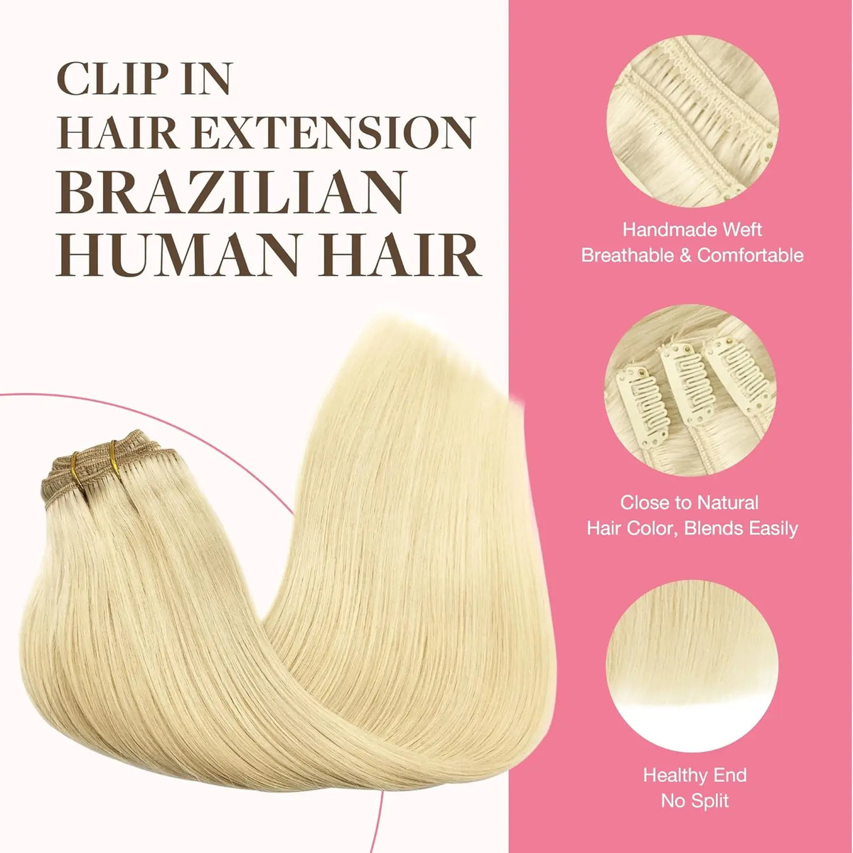 Extensiones Cabello Humano Rubio Platino - Image 3