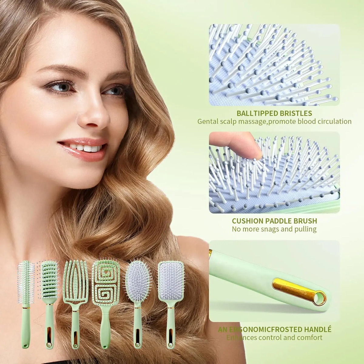 Juego De 11 Piezas Para Peinar Cabello Grueso Y Largo Con Ce - Image 5