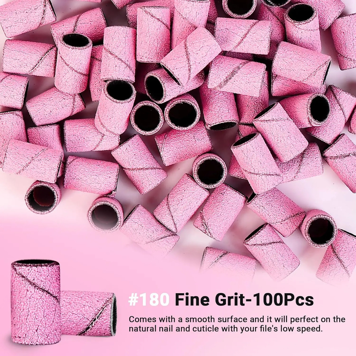Pulseras De Lija Para Uñas De 180 Grano Fino Rosa Claro De M - Image 4