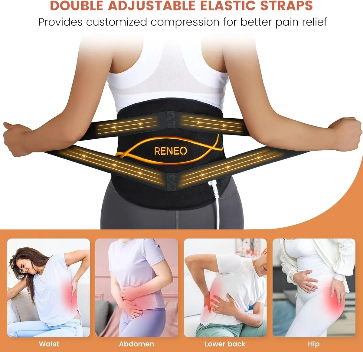 Parche Térmico Ajustable 3 Niveles Calor Lumbar Cintura Abdo - Image 2