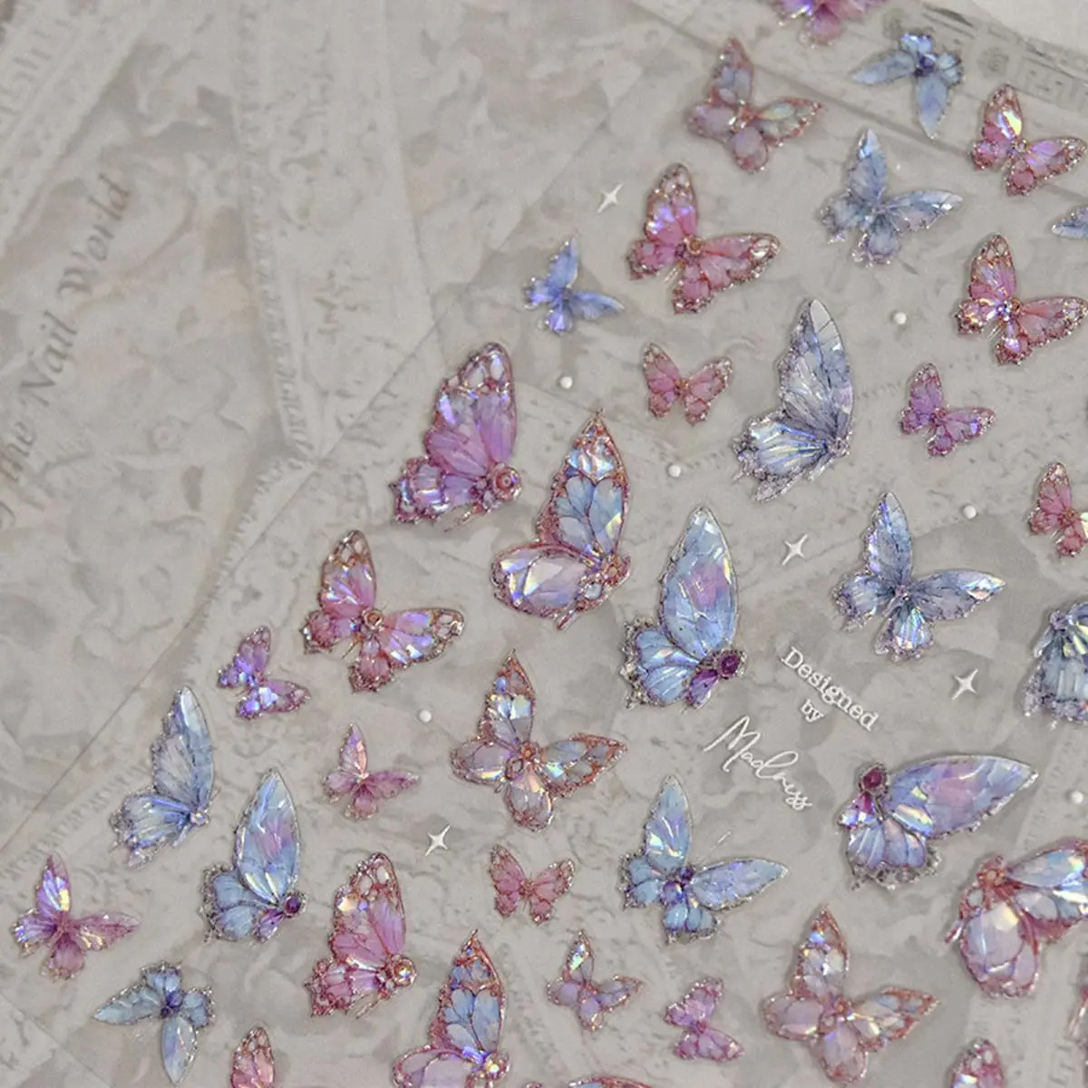 Pegatinas De Mariposas Púrpura Rosa Para Uñas De Mujer Y Niñ - Image 4