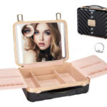 Estuche De Maquillaje Con Espejo Led, Caja Portátil Con Divi