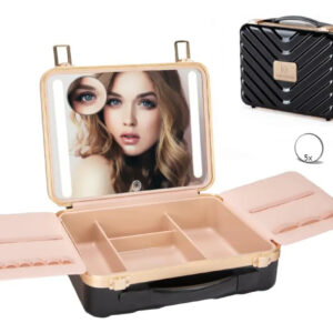 Estuche De Maquillaje Con Espejo Led, Caja Portátil Con Divi