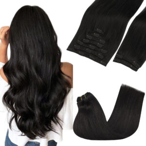 Cabello Humano Natural 35cm Negro Negro
