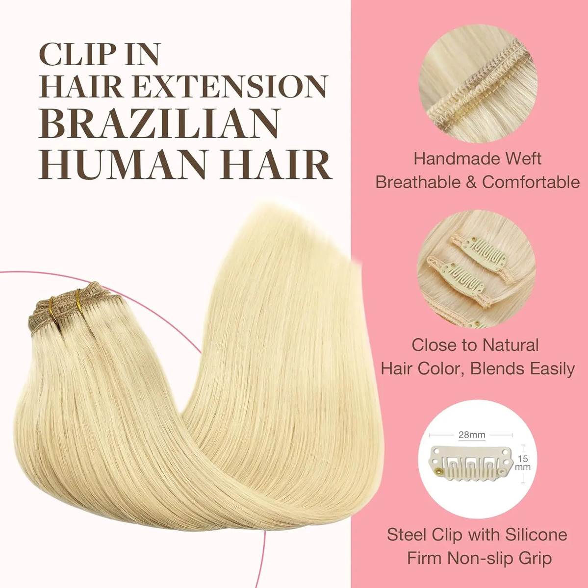 Pelo Humano Rubio 45cm 340g Rubio - Image 3