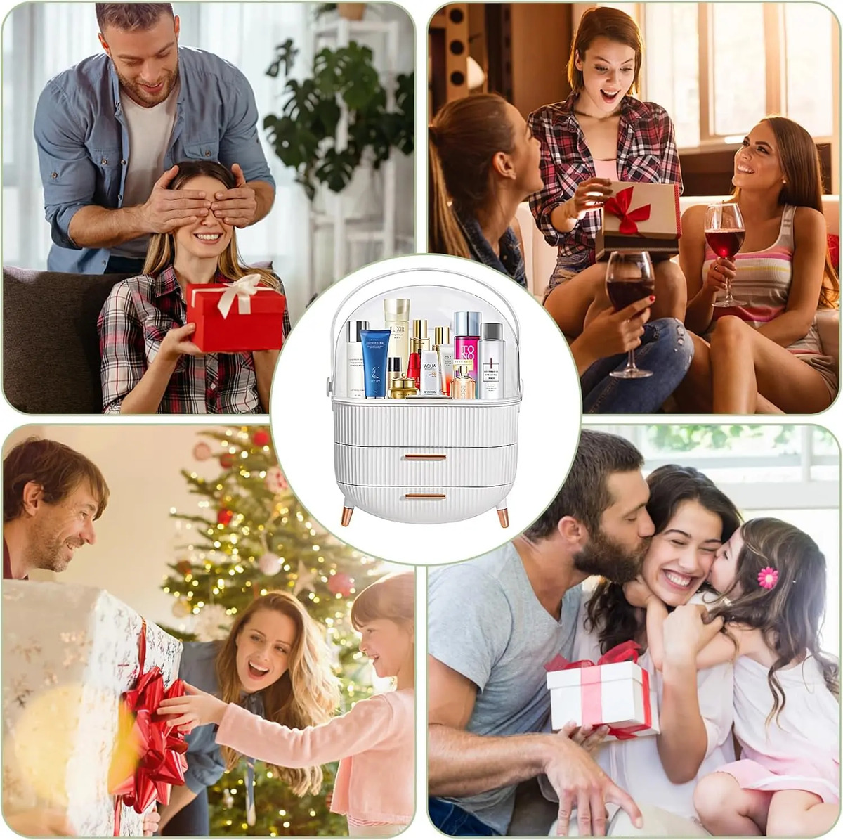 Caja De Almacenamiento Oval Portátil Para Cosméticos Fba-white - Image 8