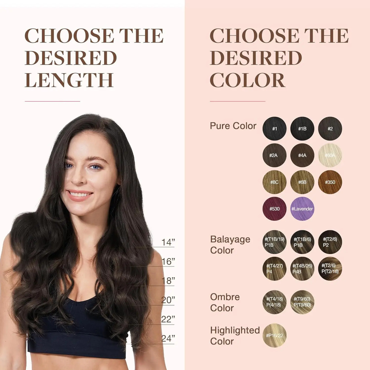 Cabello Humano Natural 40cm Marrón Marrón - Image 9