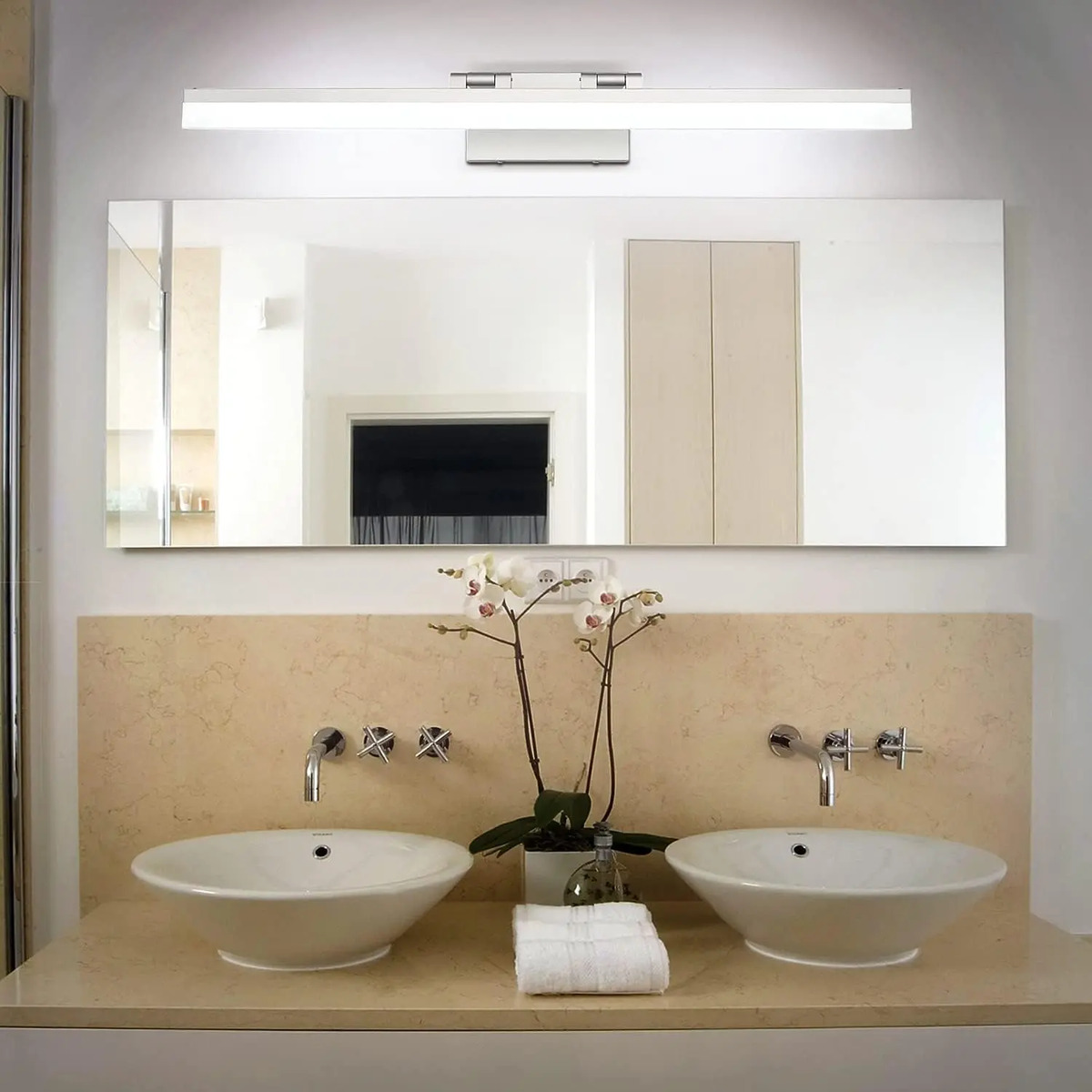 Luz De Baño Led Plateada, 80cm, Luz Blanca Regulable - Image 2