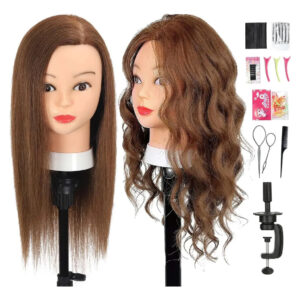 Cabecilla Para Peluqueros Con Pelo Real 51 Cm Marrón