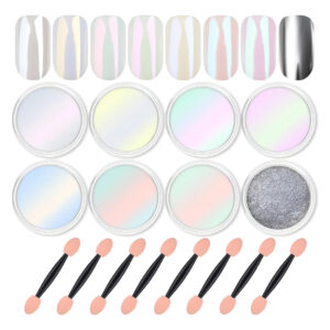 Kit De Polvo Para Uñas Artdone De 8 Frascos Con Efecto Espej