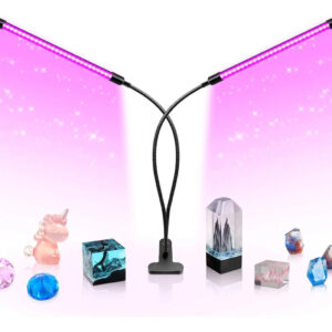 Luz Uv Led Negro Doble Cabeza, 39-40cm Brazo Flexible 2-head