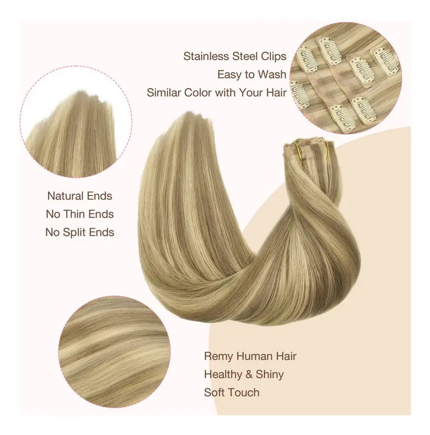 Cabello Humano Remy 40cm Rubio Claro Dorado Rubio Claro/dorado - Image 6