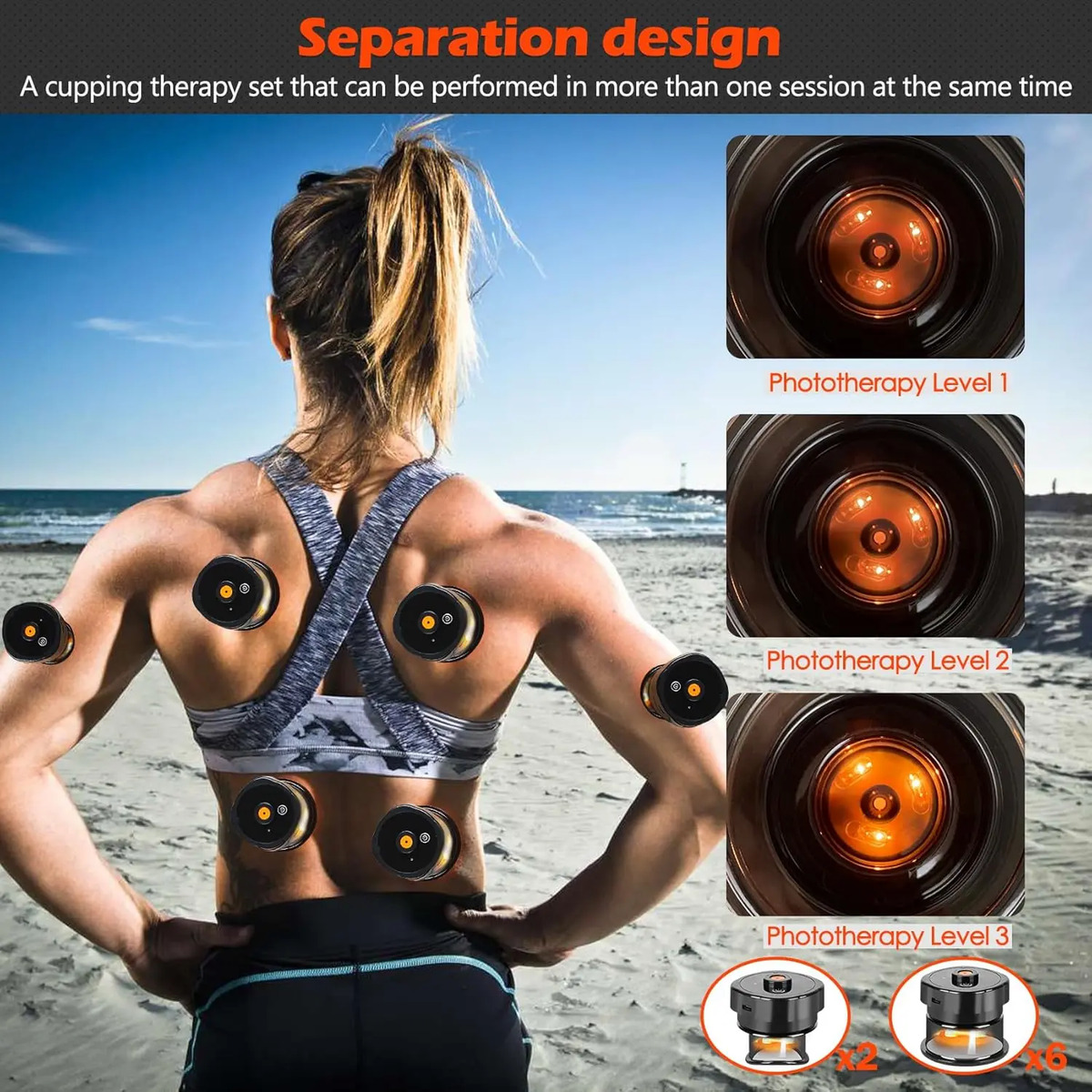 Conjunto De Terapia De Ventosas Eléctricas 4 En 1 Con 8 Vent - Image 2
