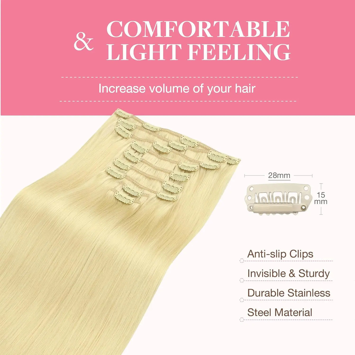 Extensiones Cabello Remy 45cm 150g Rubio Dorado - Image 6