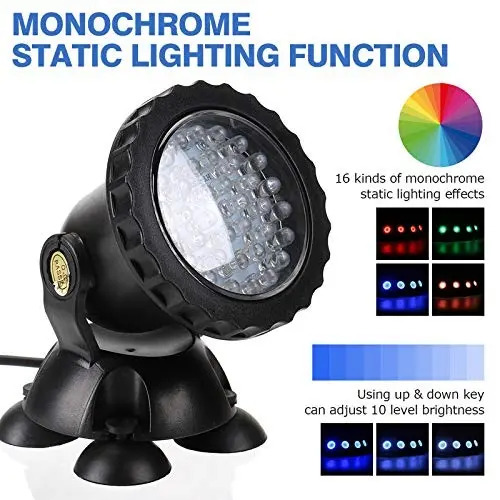 4 Luces De Estanque Con 36 Led 100% Impermeables Multicolor - Image 4