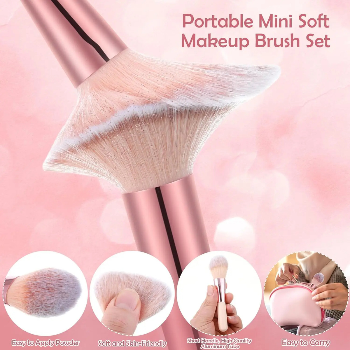 Juego De Brochas De Maquillaje Pequeñas De Viaje De 14 Pieza - Image 5