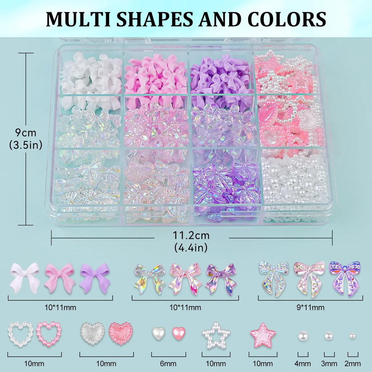 Charms De Uñas 3d Y Perlas Planas De 2 A 6 Mm En 6 Colores C - Image 2