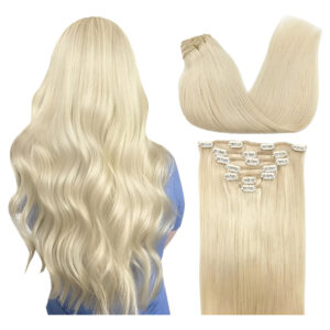 Extensiones Cabello Remy 40cm 120g Rubio Platino 60a