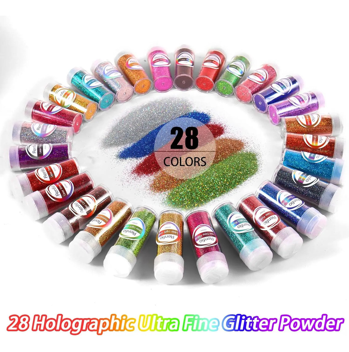Conjunto Purpurina Holográfico Fino Renfio 420g Para Uñas Ar - Image 2