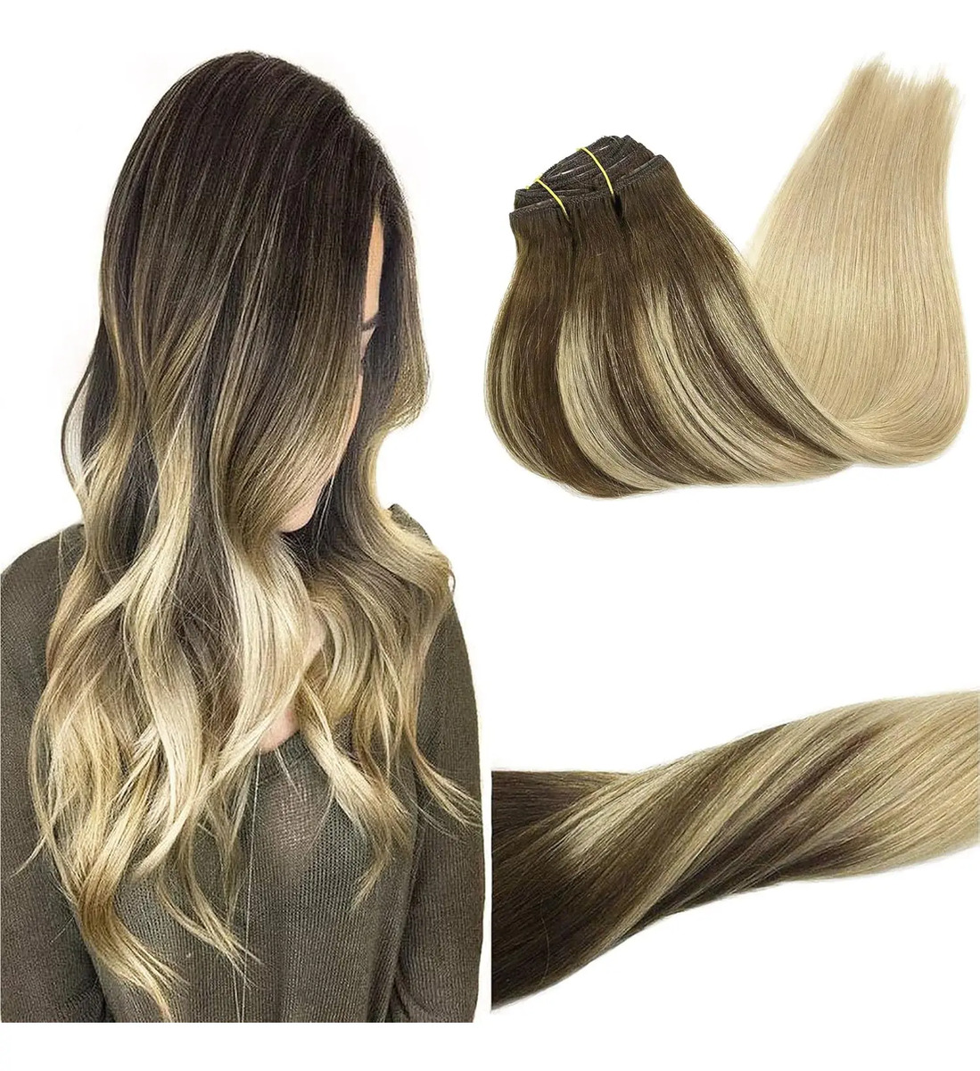 Extensiones De Cabello Humano Remy Marrón Chocolate