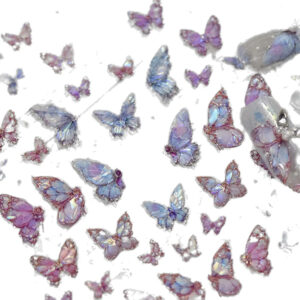 Pegatinas De Mariposas Púrpura Rosa Para Uñas De Mujer Y Niñ