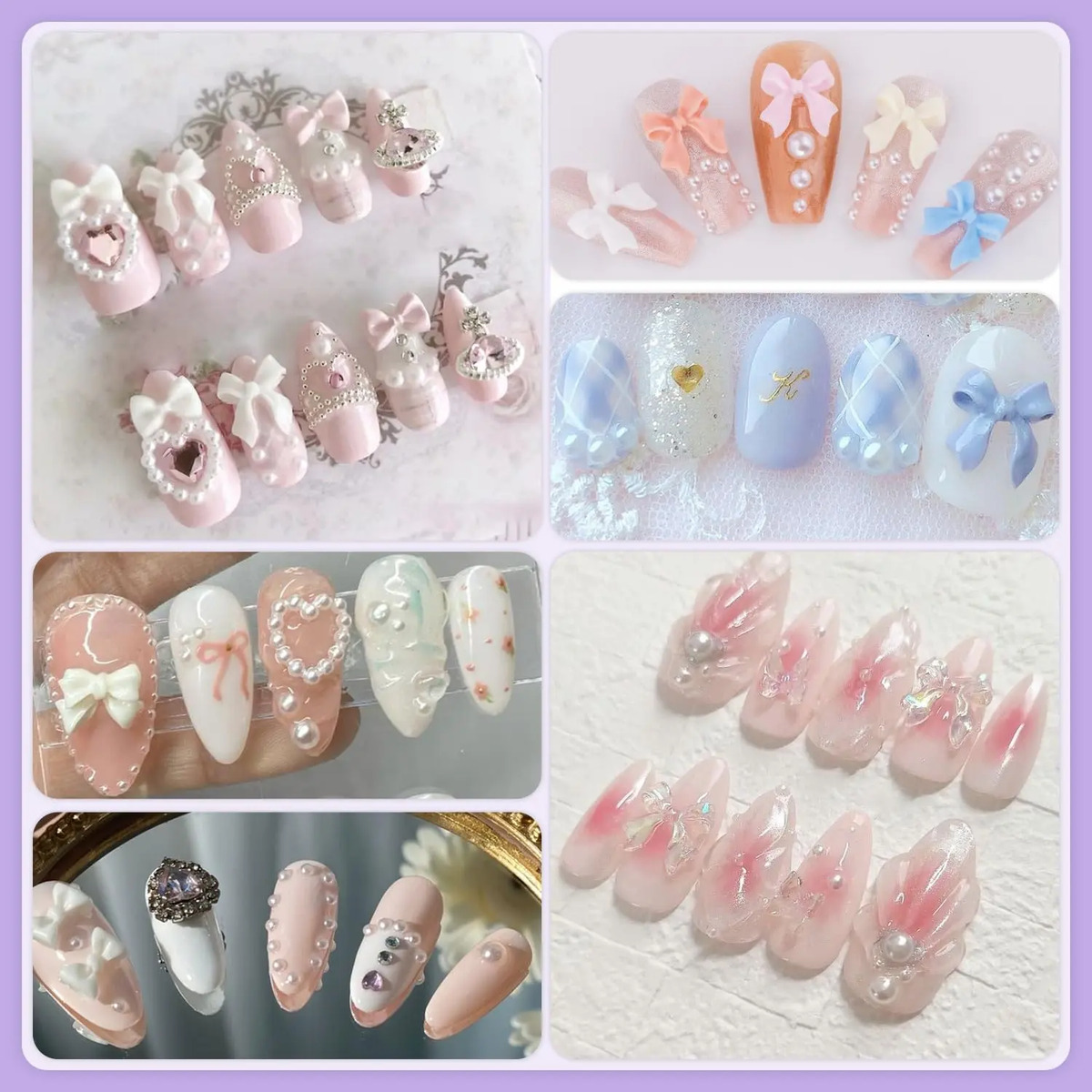 Adornos De Uñas Con Lazos En 3d Y Perlas De 2 A 4 Mm En Colo - Image 8