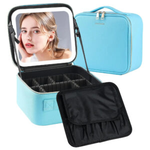 Organizador De Maquillaje Portátil Azul 30x20x10cm
