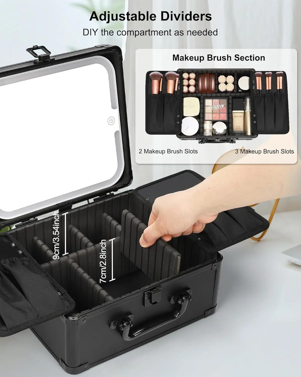 Bolsa De Maquillaje Con Espejo Led Recargable Para Mujeres - Image 2