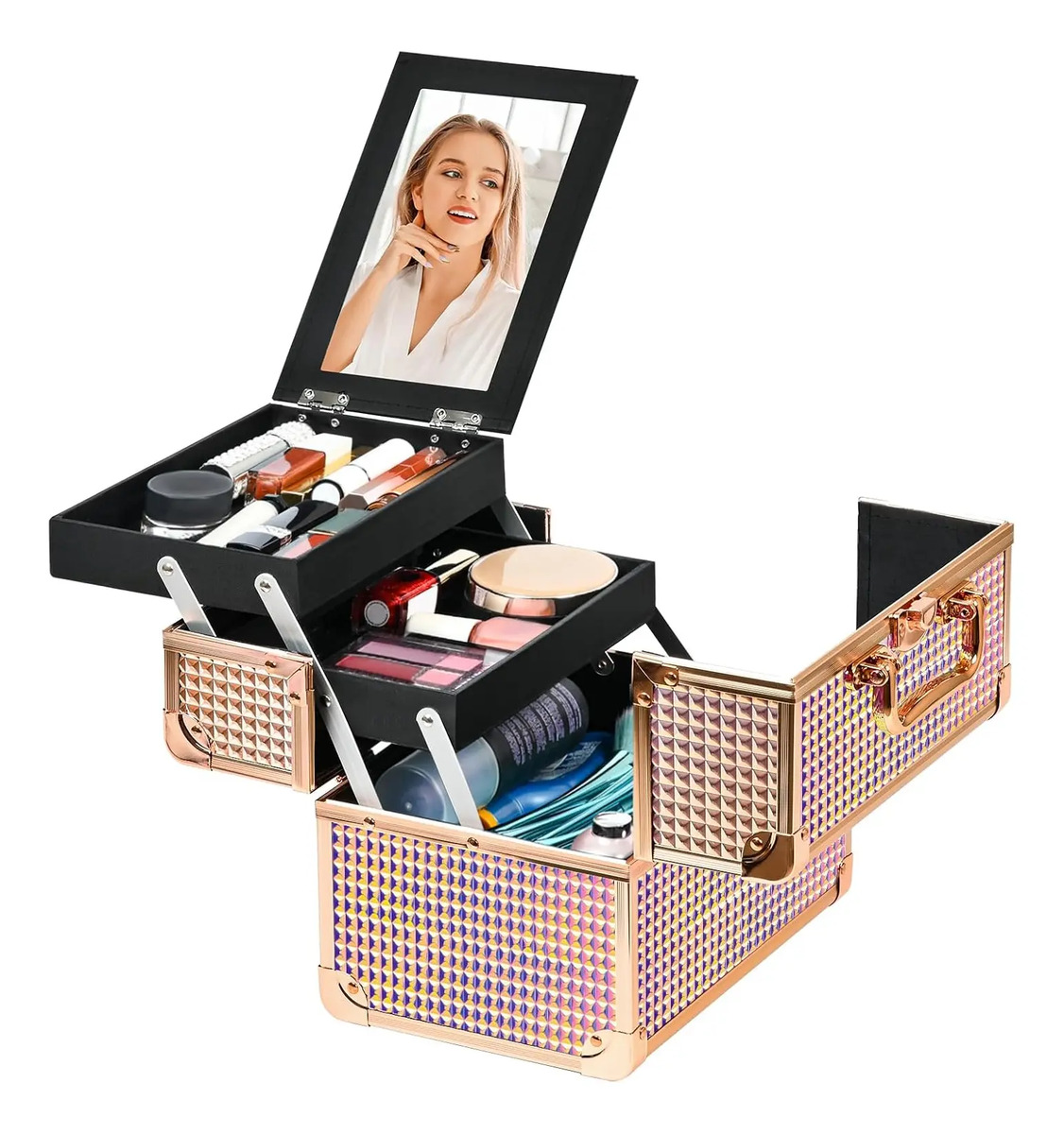 Estuche Organizador De Maquillaje Varios Tamaños Rosa Portát - Image 8