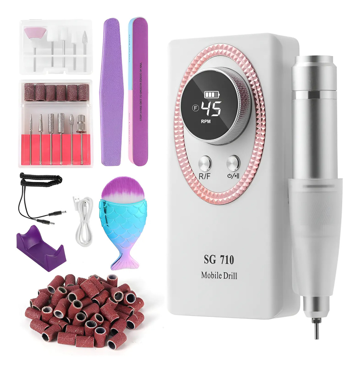 Máquina De Perforación De Uñas Recargable Para Manicure