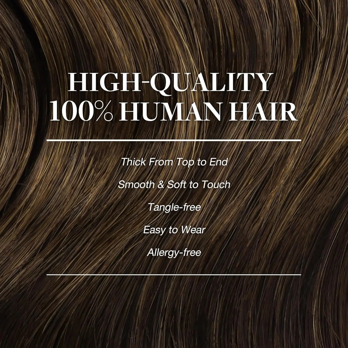 Cabello Humano Remy 50 Cm Marrón Chocolate Marrón Chocolate - Image 5