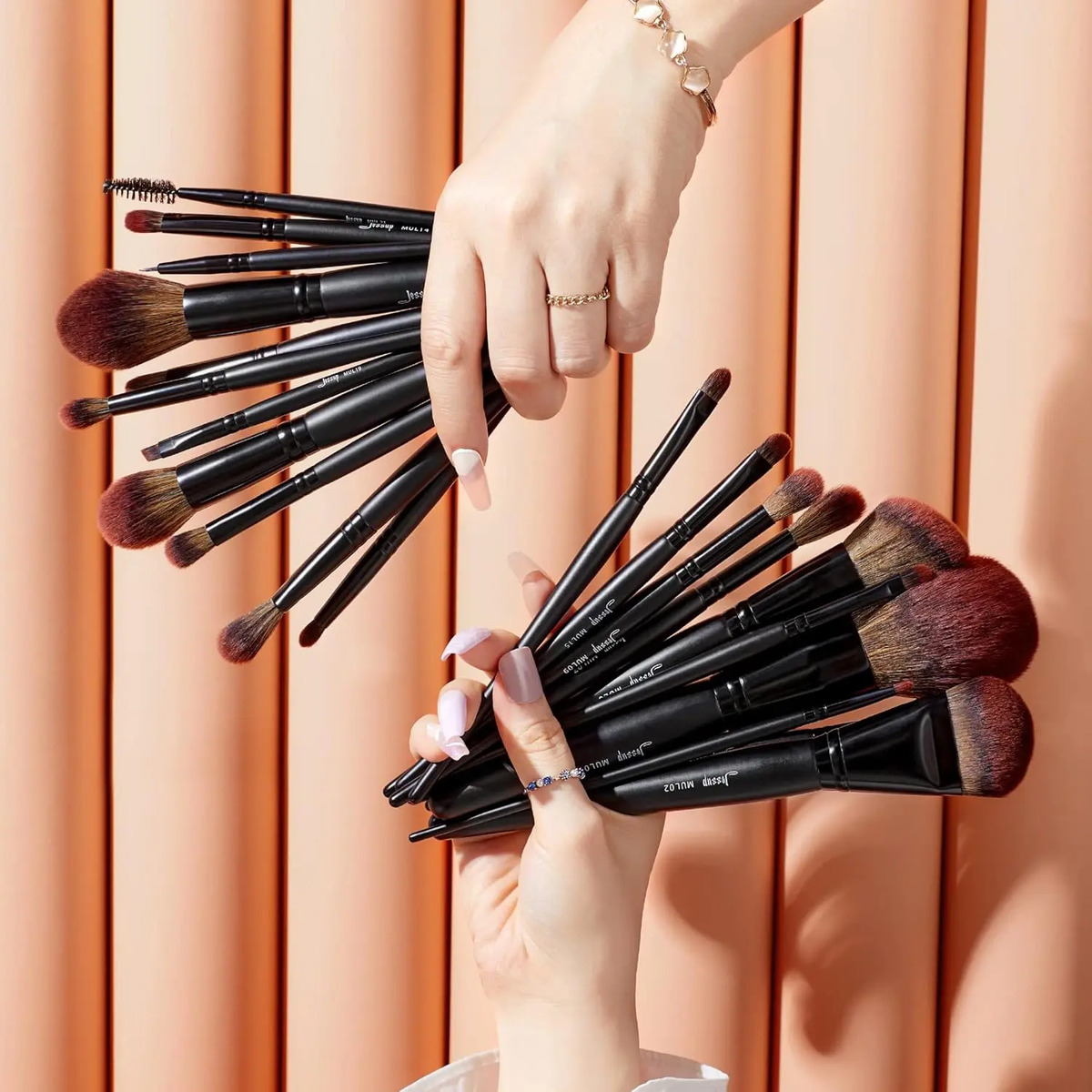 Brochas De Maquillaje Jessup Set Premium Sintético 21 Pieza Negro - Image 6