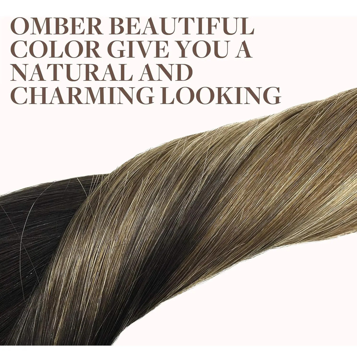 Cabello Humano 40cm Para Mujer Ombré Castaño A Rubio - Image 6