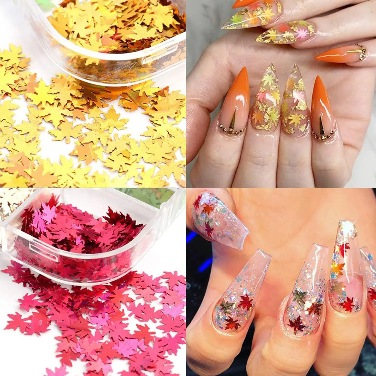 Decoraciones De Uñas Con Hojas De Arce De 2 A 5 Centímetros - Image 2