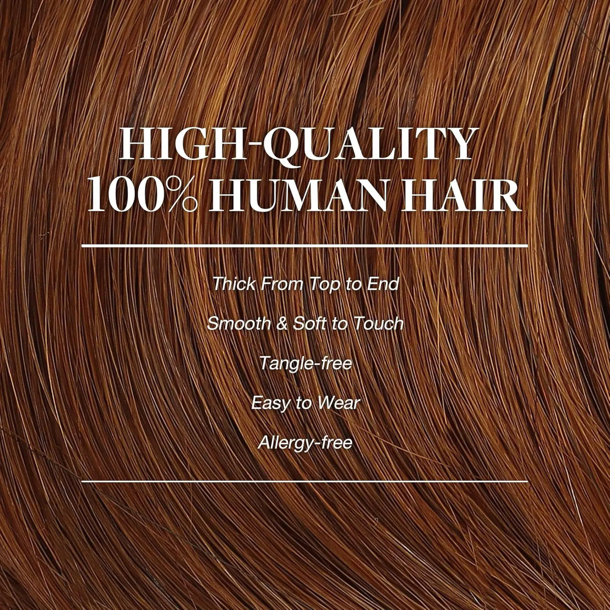 Cabello Humano Natural De 45 Cm Auburn Auburn - Image 4