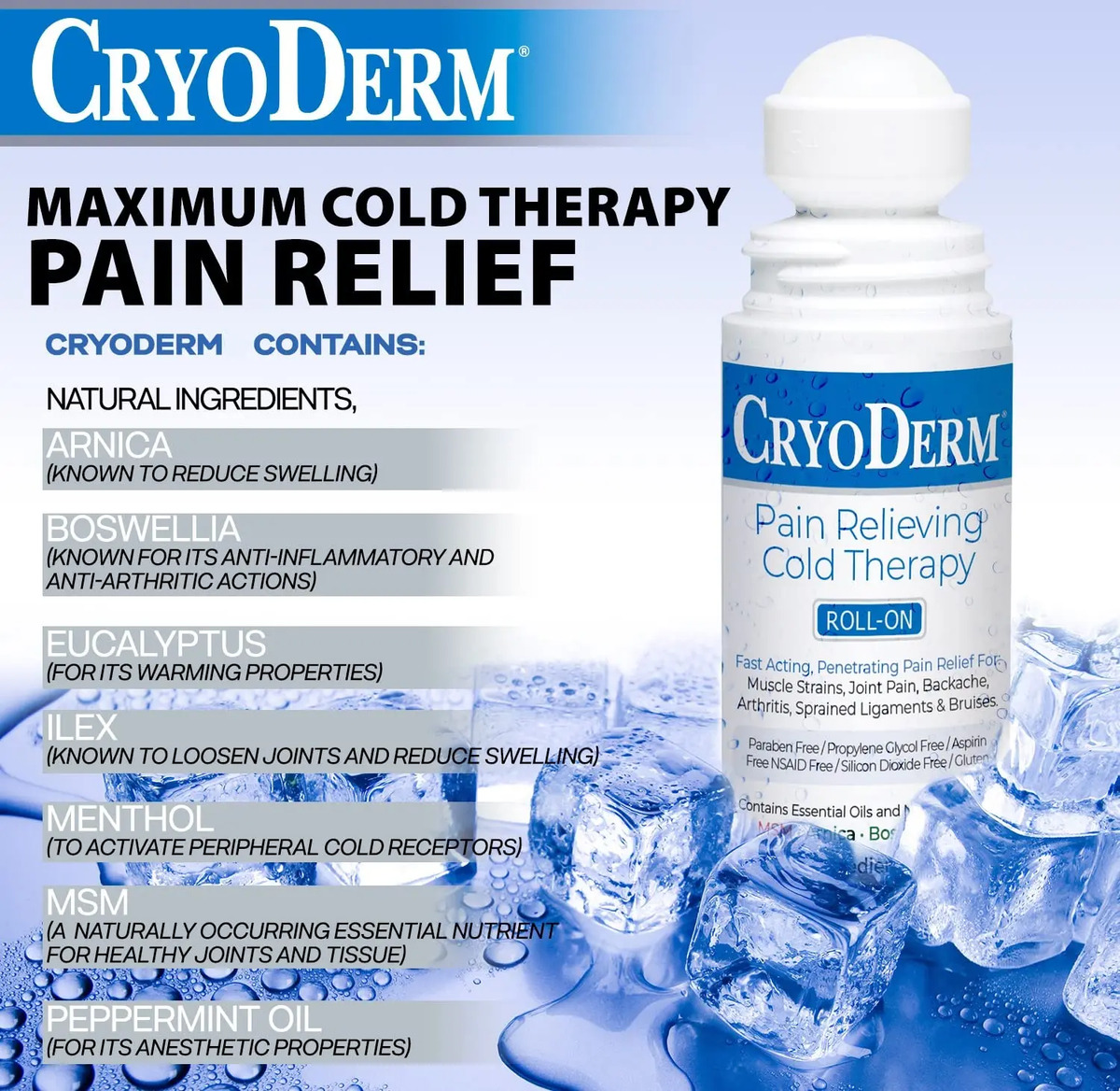 Cuidado Personal Cryoderm Roll On 3oz Paquete Con 2 Unidades - Image 5