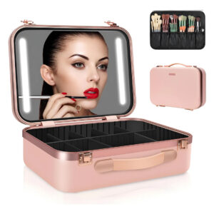 Maleta Maquillaje Grande Espejo Iluminado Luces Led Ajustabl