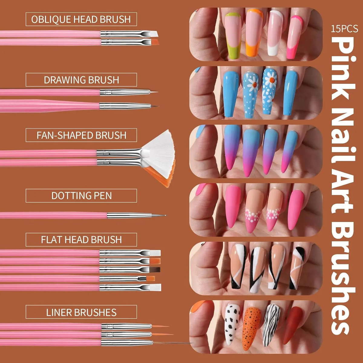Kit De Arte Para Uñas Fandamei Con Pinceles Y Herramientas D - Image 3