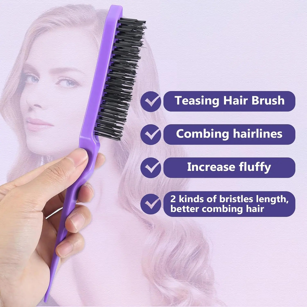 Cepillo De Pelo Para Mujer Hombre Niño Con 4 Piezas Incluye - Image 6