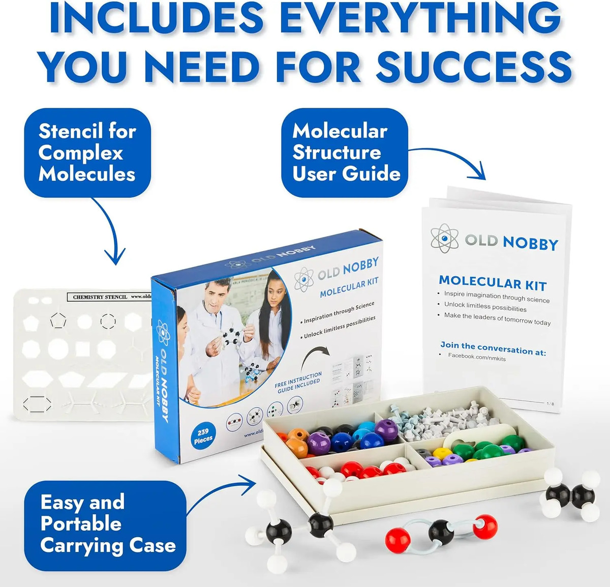Kit De Química Con 239 Piezas, Incluye Átomos Para Moléculas - Image 4