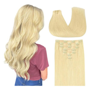 Cabello Humano De 40cm Rubio Dorado Rubio Dorado