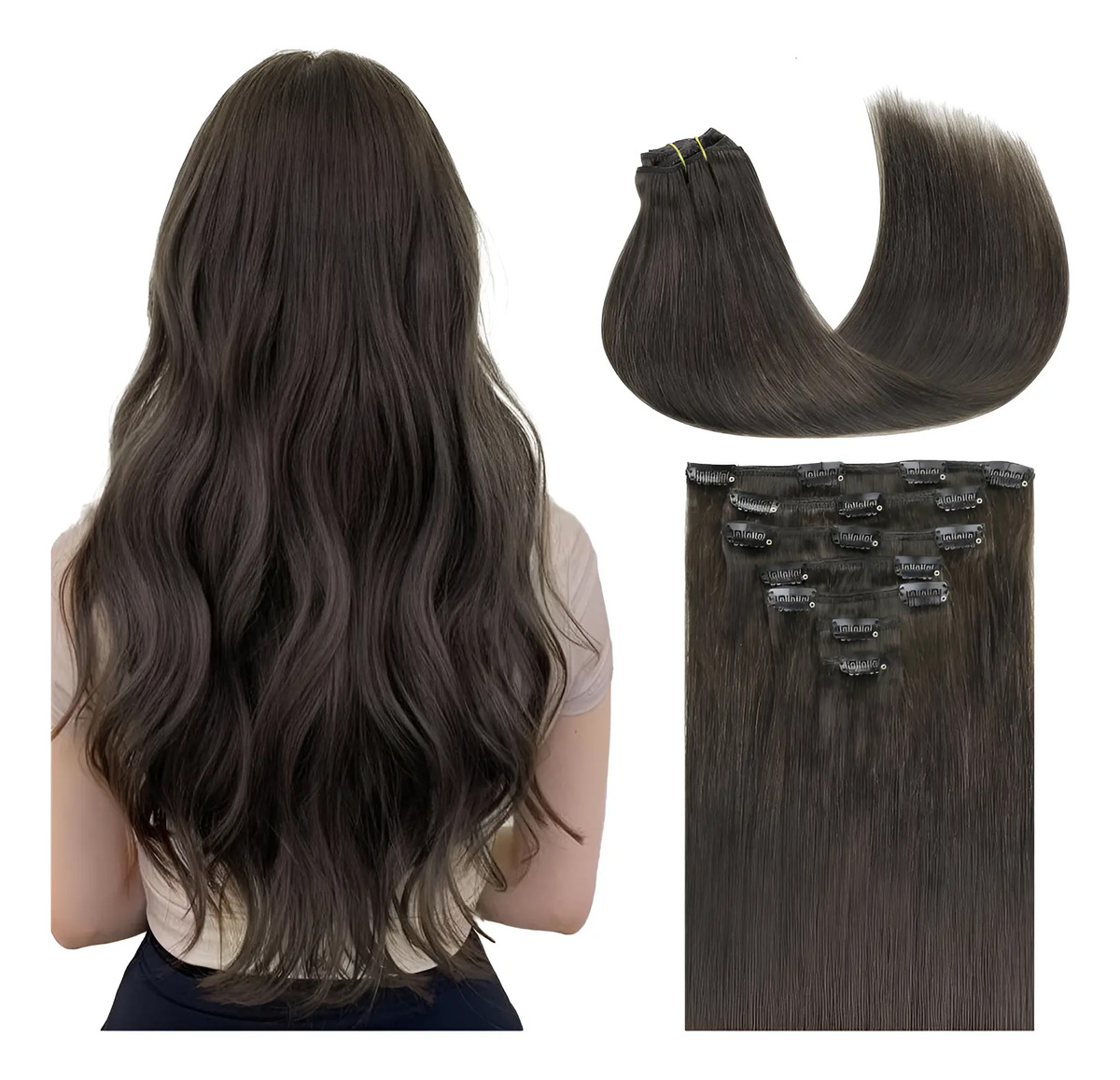 Extensiones De Cabello Remy 45 Cm Café Mocha
